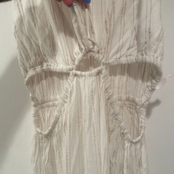 LSPACE Cover-Up Cut Out Plunging Maxi Dress Cream XS - Picture 4 of 14